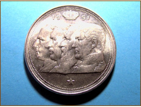 Бельгия 100 франков 1951 г. Серебро