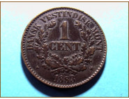 1 цент. Датская Вест-Индия 1883 г.