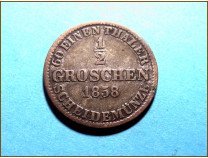 Германия 1/2 гроша. Ганновер 1858 г. Серебро