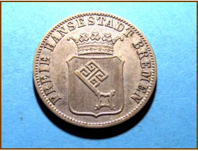 Германия Бремен 12 грот 1859 г. Серебро