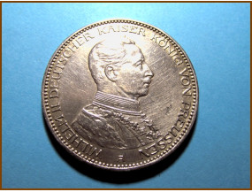 Германия 3 марки Пруссия 1914 г. Серебро
