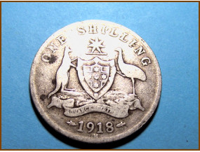Австралия 1 шиллинг 1918 г. Серебро
