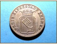Германия Бремен 12 грот 1859 г. Серебро