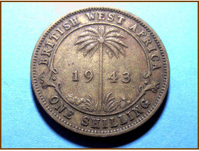 Британская Западная Африка 1 шиллинг 1943 г.