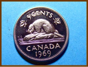 Канада 5 центов 1969 г.