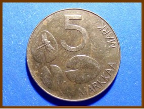 Монета Финляндия 5 марок 1994 г.
