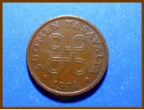 Монета Финляндия 5 пенни 1974 г.