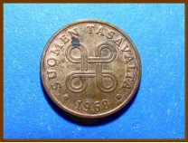 Монета Финляндия 1 пенни 1968 г.
