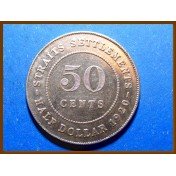 Стрейтс-Сетлментс 50 центов 1920 г. Серебро