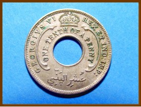 Британская Западная Африка 1/10 пенни 1942 г.