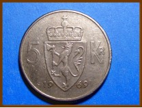 Монета Норвегия 5 крон 1969 г.