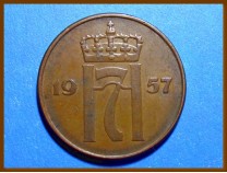 Монета Норвегия 5 эре 1957 г.