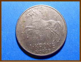 Монета Норвегия 1 крона 1972 г.