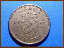 Монета Норвегия 1 крона 1955 г.