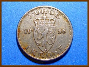 Монета Норвегия 1 крона 1956 г.