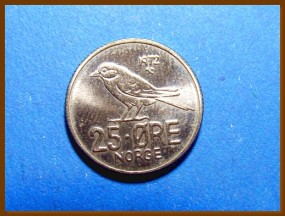 Монета Норвегия 25 эре 1972 г.