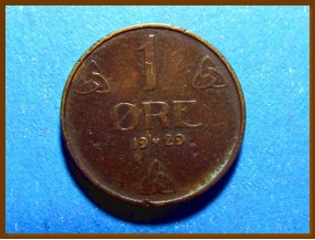 Монета Норвегия 1 эре 1929 г.