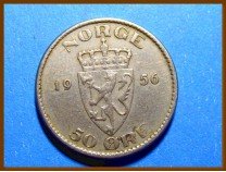 Монета Норвегия 50 эре 1956 г.