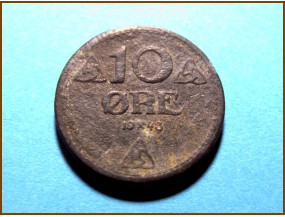 Монета Норвегия 10 эре 1943 г.