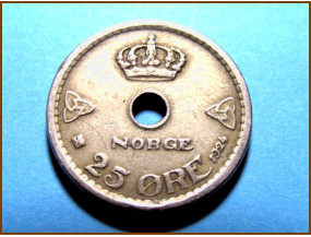 Монета Норвегия 10 эре 1924 г.