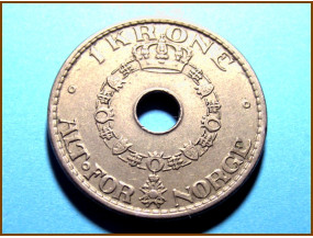 Монета Норвегия 1 крона 1936 г.