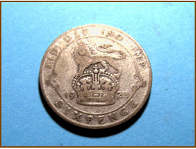 Великобритания 6 пенсов 1923 г. Серебро