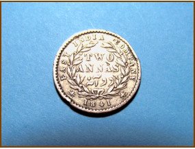 Индия 2 анны 1841 г. Серебро