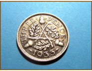 Великобритания 3 пенса 1933 г. Серебро