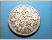 Великобритания 6 пенсов 1929 г. Серебро