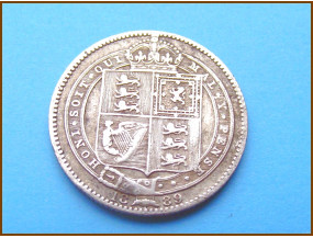 Великобритания 1 шиллинг 1889 г. Серебро