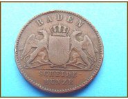 Германия Баден 1 крейцер 1864 г.