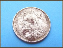 Великобритания 6 пенсов 1890 г. Серебро