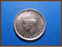 Цейлон 10 центов 1941 г. Серебро