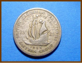 Британские Карибские территории 25 центов 1955 г.