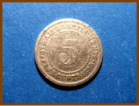 Стрейтс-Сетлментс 5 центов 1899 г. Серебро