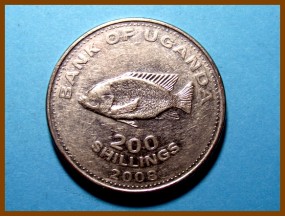 Уганда 200 шиллингов 2008 г.