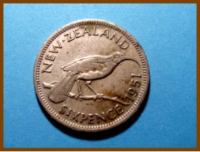 Новая Зеландия 6 пенсов 1951 г.