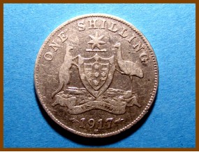 Австралия 1 шиллинг 1917 г. Серебро