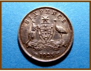 Австралия 6 пенсов 1925 г. Серебро