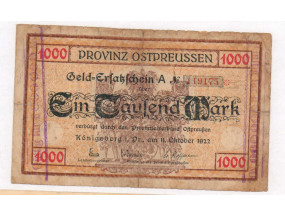 Германия 1000 марок. Кёнигсберг (Калининград) 1922 г