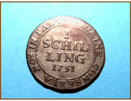 Швейцария 1 шиллинг. Цюрих 1751 г. Серебро