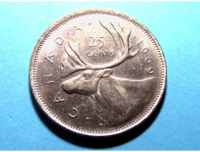 Канада 25 центов 1969 г.