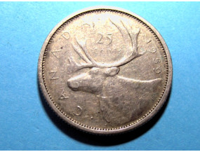 Канада 25 центов 1959 г. Серебро