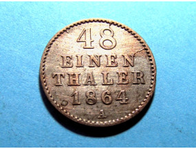 Германия 1/48 талера. Мекленбург-Шверин 1864 г. Серебро