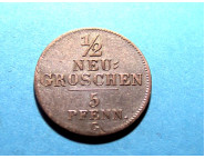 Германия Саксония 1/2 новых гроша 1842 г. Серебро