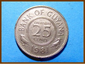 Гайана 25 центов 1981 г.