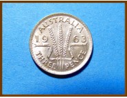 Австралия 3 пенса 1963 г. Серебро