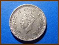 Индия 1/2 рупии 1944 г. Серебро 