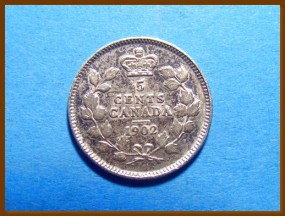 Канада 5 центов 1902 г. Серебро