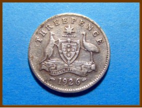 Австралия 3 пенса 1926 г. Серебро